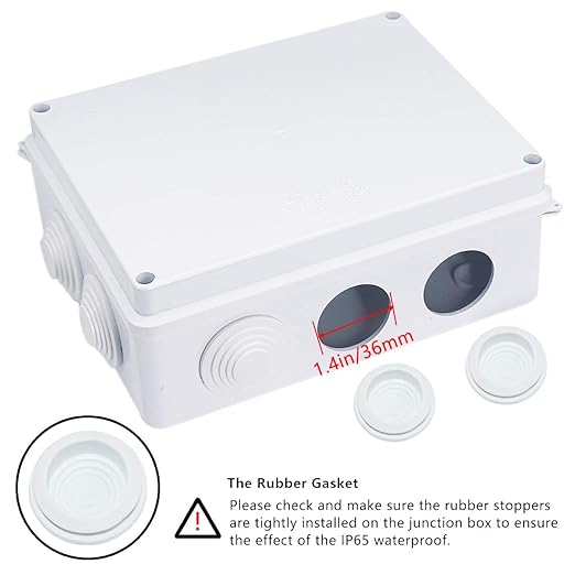 Zulkit Junction Box ABS Plastic Dustproof Waterproof IP65 Universal Electrical Boxes Project Enclosure White 7.9 x 6.1 x 3.1 inch (200 x155 x 80mm)