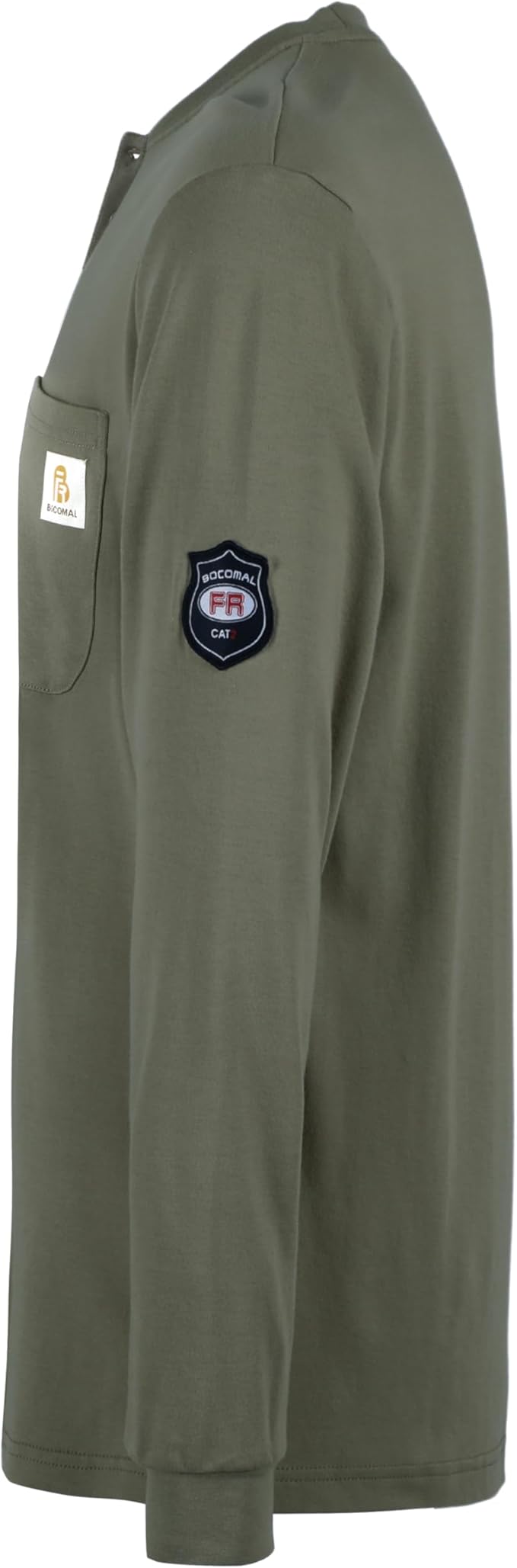 BOCOMAL FR Shirts Flame Resistant Shirt 5.5oz 100% Cotton Light Weight CAT2 Fire Retardant Henley Shirts