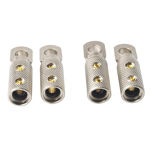 4 Gauge Wire Terminal Connector 5/16 Ring Wiring Terminals 4AWG Power Wire Lugs with Heat Shrink Tube Set (4PCS)