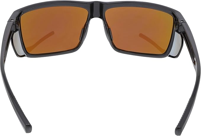 MCR Safety SR22BGZ Swagger SR2 Series Safety Glasses with Thermo Plastic Rubber Nose Pads and Detachable Side Shields, Charcoal Frame, Green Mirror Polarized Lens