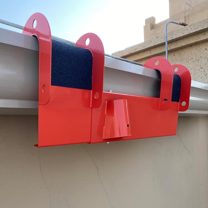 Ladder Helper, Heavy Duty Steel Gutter Guard Ladder Stabilizer, Safeguard Your Gutters During Painting and Roof Access, Adjustable Width Range, Ladder Stand Off for Gutters, 1 Pack, Orange