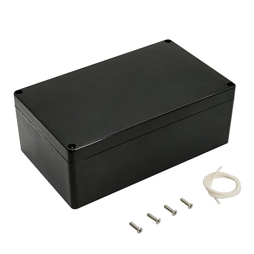 LeMotech ABS Plastic Electrical Project Case Power Junction Box, Project Box Black 7.87 x 4.72 x 2.95 inch (200 x 120 x 75 mm)