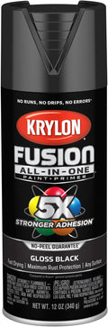 Krylon Fusion All-In-One Adhesive Spray Paint for Indoor/Outdoor Use, 12 oz, Black
