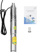 Solar Water Pump Deep Well DC 24V 370W w/Steel Submersible Pump Irrigation Garden,Solar Submersible Pump 65m
