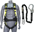 AFP Demon Comfortable Fall Protection Harness Kit – OSHA/ANSI PPE Full Body Safety Harness for Construction Work