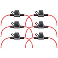 VANTRONIK Waterproof MINI Inline Fuse Holder with 16 Gauge AWG Wire 12 Inches Long, Fit for ATM Blade Small Fuse in Vehicle/Boat/RV/Tractor, 6 Pack