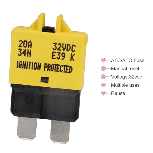 12V 24V Manual Reset Fuse Circuit Breaker ATC/ATO Low Profile Resettable Blade Fuses for Car RV Truck Solar Boat Marine, max 32V DC - UL Certified - (5A 10A 15A 20A 25A 30A Mixed 6 Pack)