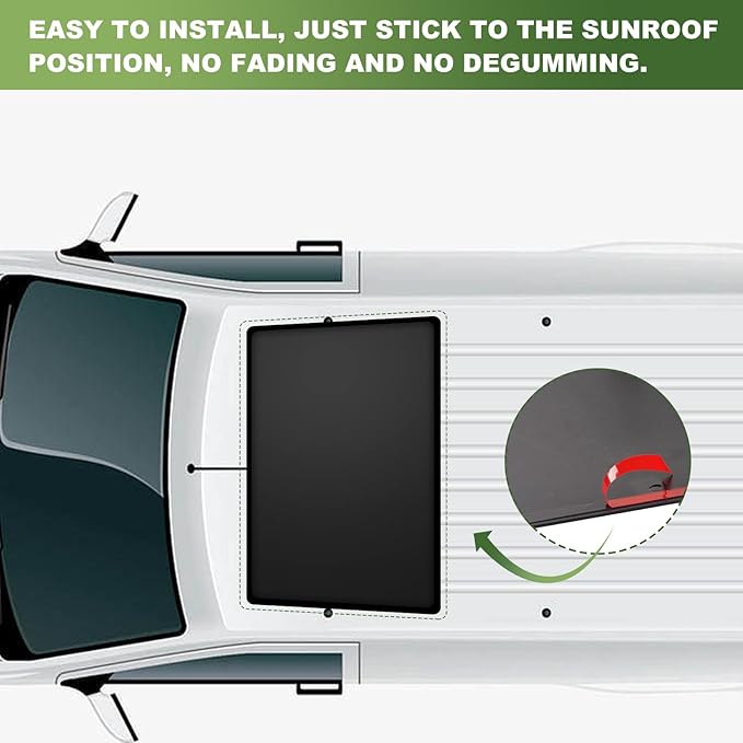 Car Sunroof Wind Deflector, Universal Car Sunroof Cover, Vent Insulator with Insulation Waterproof Surface, Moonroof Visor, with Waterproof Double Side Tape 28.5×19.5×1.5 Inch