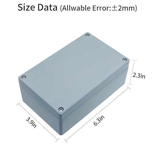 Aluminum Alloy Metal Junction Box Outdoor Electrical Box Waterproof Project Box Engineering Enclosure Gray 6.3"x3.9"x2.3"