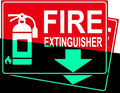 Fire Extinguisher Sign Sticker, Glow in the Dark Fire Extinguisher Signs with Arrow, 10×7 Inch 2 Pack Luminous Vinyl Safety Labels Soslina, Waterproof Indoor Outdoor for Home Office Warehouse
