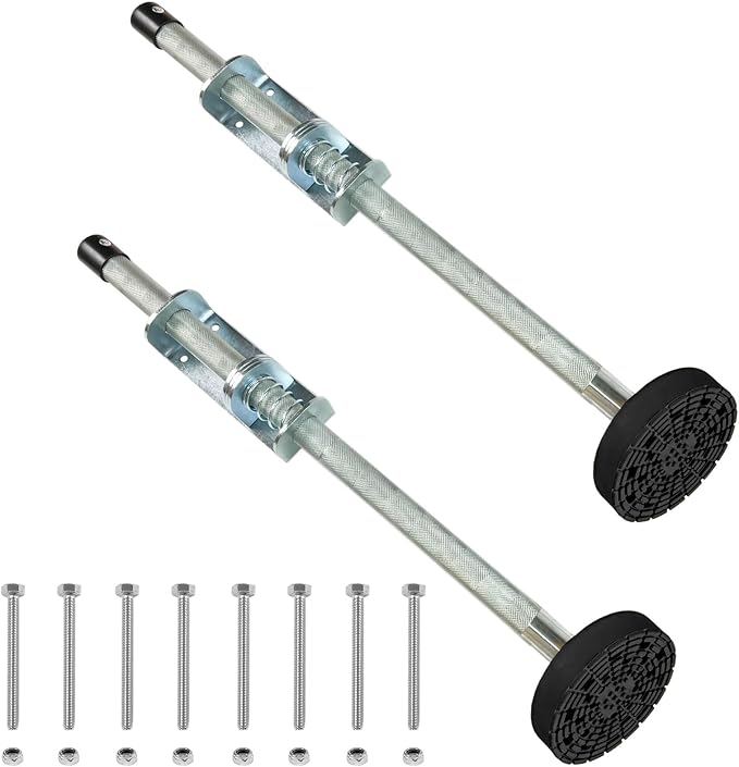 Ladder Leveler Pair with Rubber Feet Orange,Adjustable Ladder Leg Leveler for Extension ladders,Ladder Stabilizer,Ladder Accessories (Black 26")