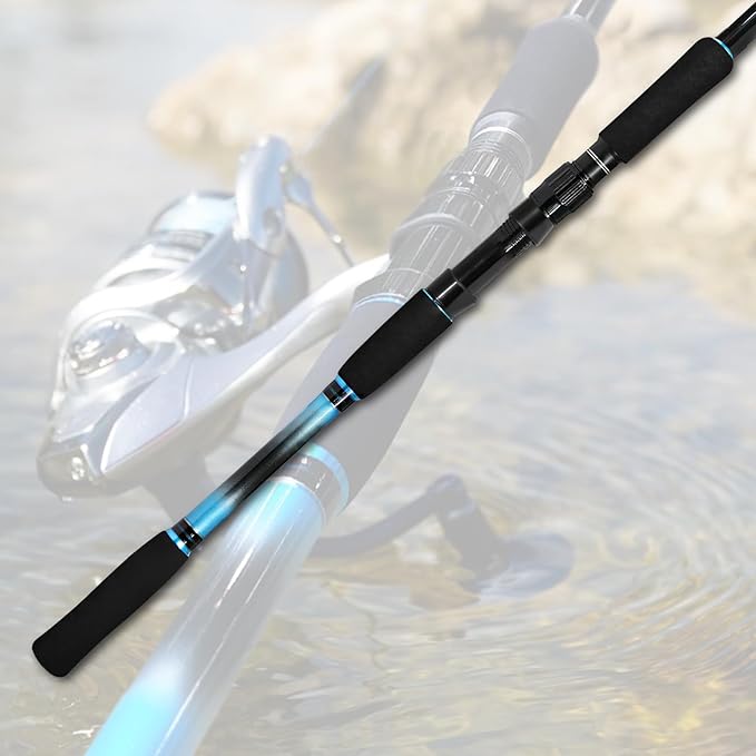 Fiblink 4-Piece 7-Feet Carbon Fiber Boat Fishing Rod Spinning Travel Portable Rod Tournament Fishing Pole for Fresh & Saltwater