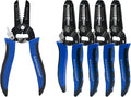 KAIHAOWIN 5 Pack Wire Stripper and Cutter with Safety Lock and Spring Loaded Professional Stripping Pliers Electrican Tool Small Gauge for 10-22 AWG Stranded Wire