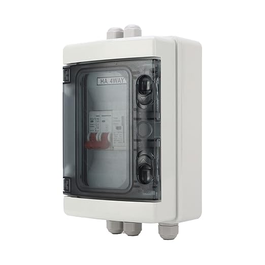 DC Solar Disconnect Switch, PV DC Miniature with IP65 Distribution Box for Solar Panels, 500V Photovoltaic Electrical Isolator Switch for Outdoor Use (63A)