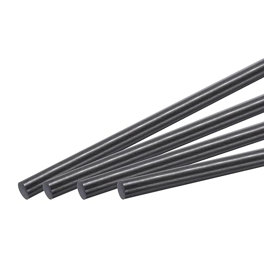 MECCANIXITY Carbon Fiber Rod, 12mm x 300mm Carbon Rod Bar for RC Airplane DIY Craft Kite Wing Tube Quadcopter Arm Repair Pack of 4