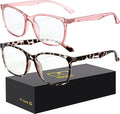 Blue-Light Blocking Glasses Computer Reading/Gaming/TV/Phones Glasses Fashion Anti Eyestrain Glasses for Women Men（B8 Douhua + Pink）