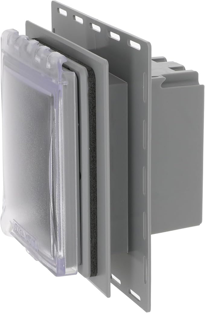 TayMac MR420CG 1-Gang Recessed Enclosure Extra Duty, 6-in-1 Nonmetallic Weatherproof in-Use Cover, Horizontal/Vertical, Gray (Pack of 4)
