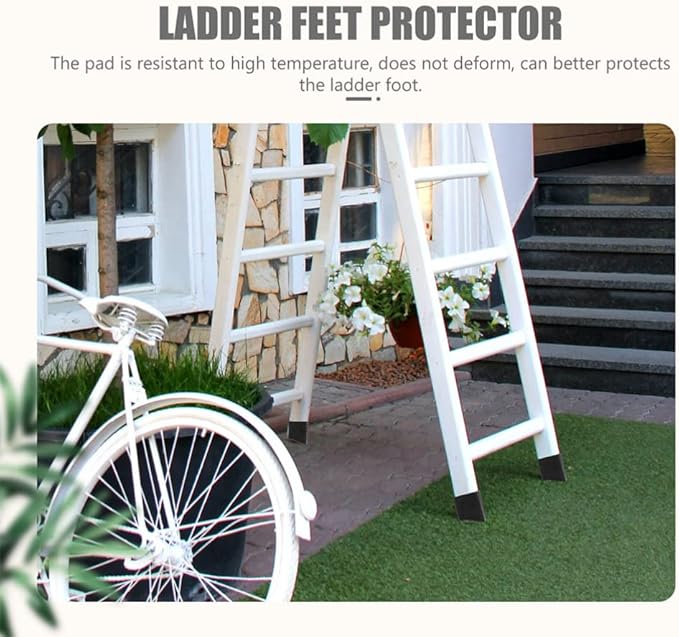 Operitacx Ladder Feet Covers 6Pcs 1.57 Inch Square Non-Slip Rubber Caps for Folding Household Step Ladder Floor Protection and Stability