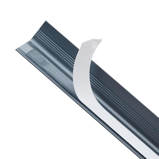 LC LICTOP Aluminum Angle Stock, Metal Corner Guards, Peel and Stick L Shaped Wall Door Frame, Cabinet Protectors Edge Trim Molding, 13.9in L x 0.4in-0.6in W x 0.07in T, 4Pcs Grey