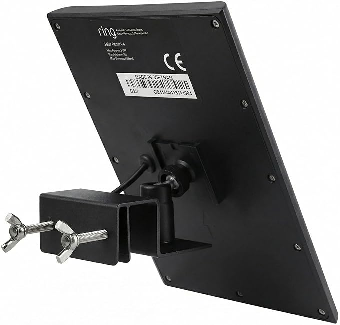 ALERTCAM Gutter Mount for Solar Panel, Adjustable Weatherproof Aluminum Alloy Mount Bracket, Perfect Angle to Get Adequate Sunlight (Black)