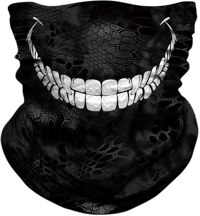 JOEYOUNG Skull Face Mask UV Sun Dust Neck Gaiter Bandana Headwear Motorcycle