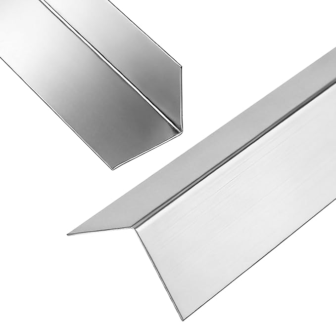 10 Pieces 1-1/8 x 48Inch Wall Corner Protector Guards, Stainless Steel Walls Edge Protector for Walls, Cabinet, Door Frame Protection, Adhesive Tape Not Included