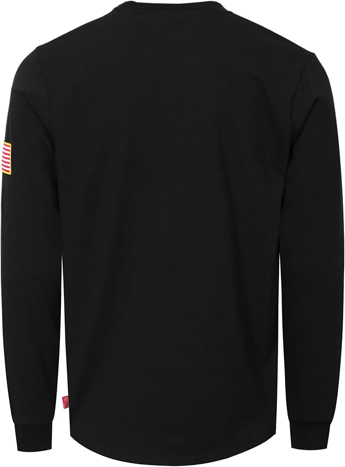 VATRENUS FR Shirt for Men Crewneck Midweight Utility Pocket Fire Resistant Long Sleeve Work Shirts NFPA2112 CAT2