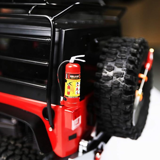 Maxmoral 1-Pack Decoration Fire Extinguisher with Sticker for 1/10 Scale RC Rock Crawler Axial SCX10 RC Car Truck Parts