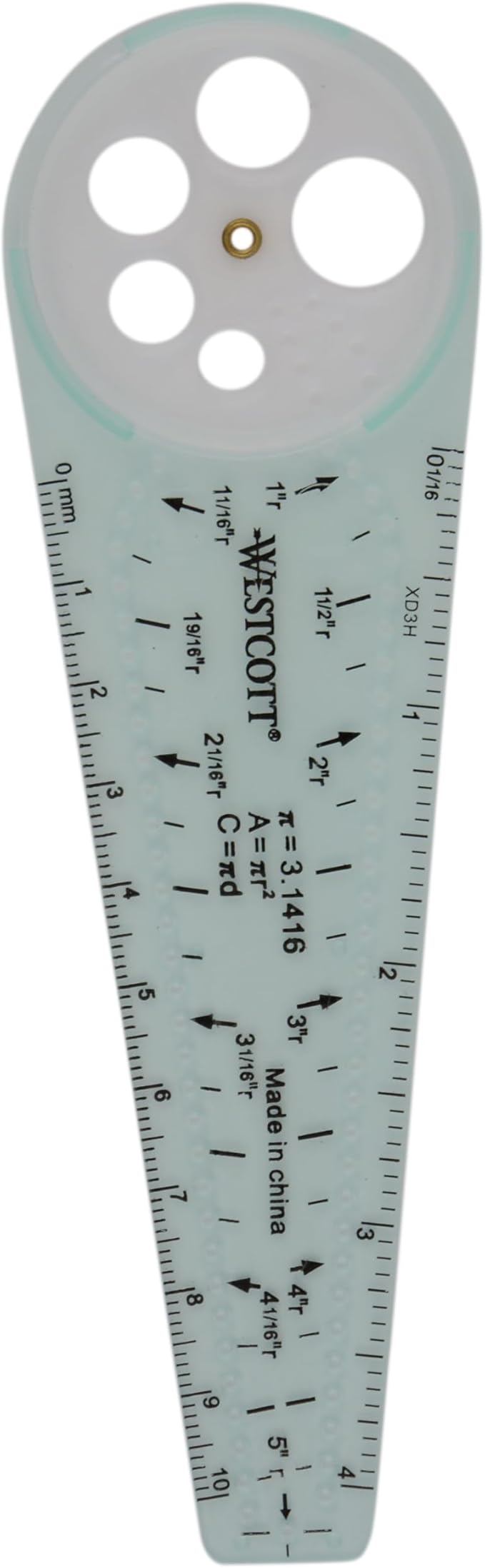 Westcott 00516 Safety Compass for Geometry, Drafting, Classrooms, Crafters and Artists, Shatterproof, Translucent Drawing Compass Creates Perfect Circles from 1/4-Inch to 10 Inches
