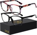Blue-Light Blocking Glasses Computer Reading/Gaming/TV/Phones Glasses Fashion Anti Eyestrain Glasses for Women Men(H1-Black+Baohua)