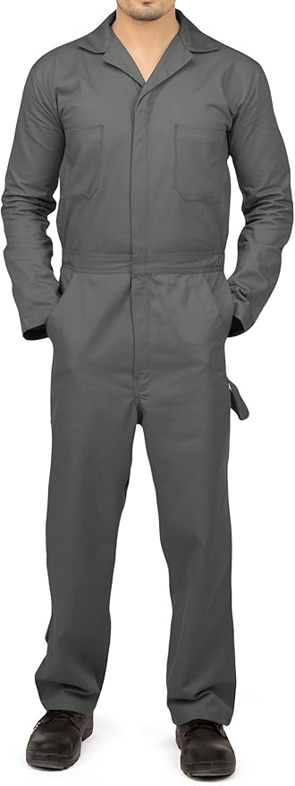 NY Threads Men’s Twill Coverall Relaxed Fit Long Sleeve Utility Work Wear