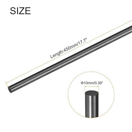 MECCANIXITY Carbon Fiber Rod, 12mm x 100mm for RC Plane DIY Tool Wing Tube Quadcopter Arm, Pack of 4