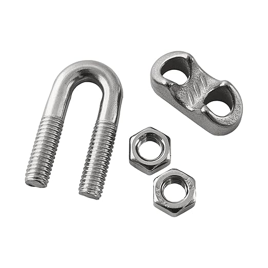 HSTECH 12PCS 1/4 Inch M6 304 Stainless Steel Wire Rope Cable Clip Clamp, Used for Anything That Involves Cable Clips: Rigging, Temporary Guardrail Systems, Securing Loads, Hanging Banners Or Flags