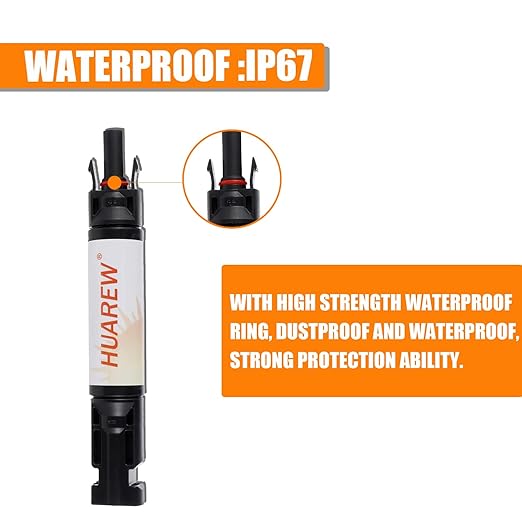 15A Waterproof in-Line Solar Fuse Holder,PV Inline Fuse Holders 15 Amp for Solar Panel and Solar Controller, Black,with Fuse