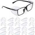 MELASA Safety Glasses Side Shields for Prescription Glasses, Slip on Clear Eye Glasses, Fits Small to Large Eyeglasses