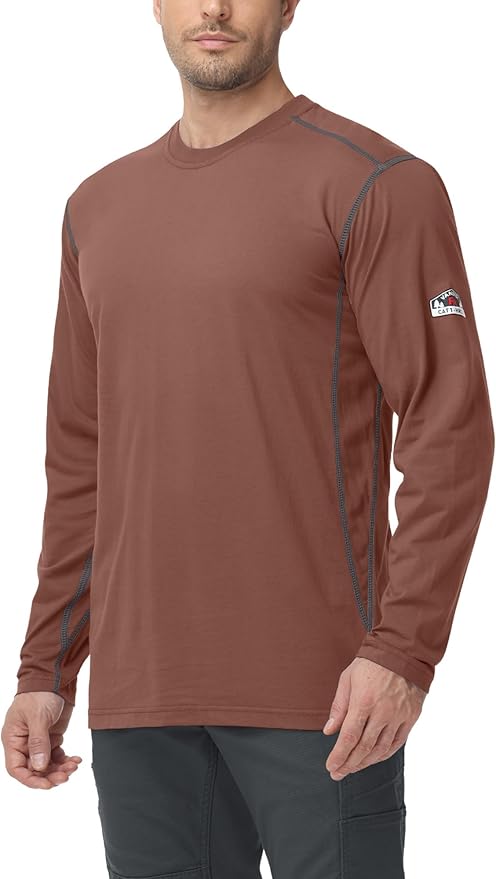 FR Shirts for Men 4oz Lightweight Fire Resistant Shirts for Men Long Sleeve Welding Shirt CAT1