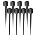 VEVOR Fence Post Anchor, 8 Pack 36 x 4 x 4 Inches Outer Diameter (Inner Diameter 3.5 x3.5 Inches) Ground Spike, Metal Black Powder Coated Post Stake Ground, for Mailbox Deck Garden Railing