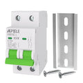 APIELE Miniature Circuit Breakers DC 12-110V, 15Amp 2Poles Circuit Breaker for Solar Photovoltaic Systems, Battery Power Systems, DIN Rail Mount DC Disconnect Switch (2P-15A)
