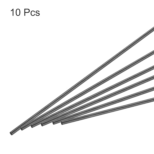MECCANIXITY Carbon Fiber Rod, 2.5mm x 150mm Carbon Rod Bar for RC Airplane DIY Craft Kite Wing Tube Quadcopter Arm Repair Pack of 10