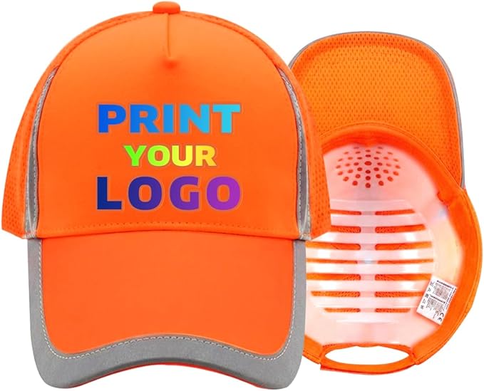 YOWESHOP Reflective Safety Baseball Cap Customize Logo with Removable PE Shell Hi-Vis Safety Work Hat