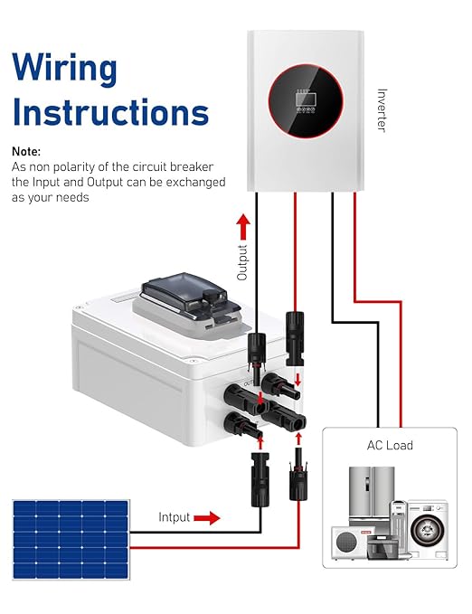 DIHOOL Outdoor Circuit Breaker Box, 30 Amp PV Solar Disconnect Switch for RV, Solar Panel Junction Box