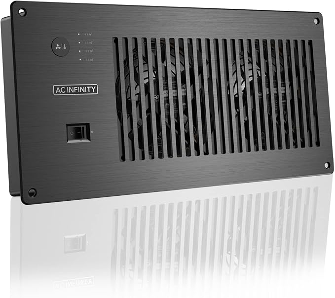 AC Infinity AIRPLATE P7, Quiet Cooling Cabinet Fan System with Power Outlets and USB Ports, Intelligent Thermal Triggering, for Home Theaters, Entertainment Centers, and AV Cabinets
