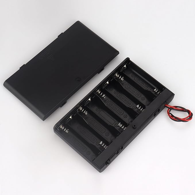 2 x 8 AA Battery Holder housing with Leads,2PCS 8 x 1.5V AA Battery Holder Case