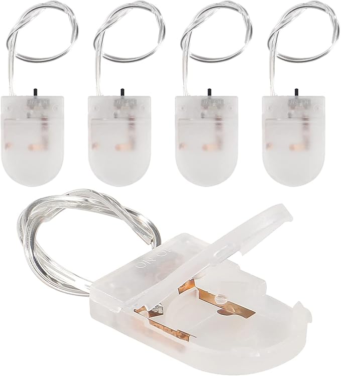 Alinan 5pcs Button Battery Holder Coin Cell Battery Holder with Switch CR2032 1 X 3V Battery Holder Battery Storage Boxes Cover with Wires On ON-Off Switch Socket Container (Clear)
