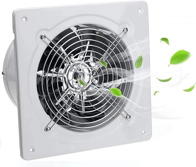 Nalle 8 inch Exhaust Fan 80W 500CFM Through-wall installation Ventilation Fans 110V Exhaust Smoke Fan with Power Cord for Kitchen,Bathroom,laundry room,Garage (white)