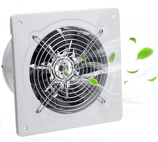 Nalle 8 inch Exhaust Fan Through Wall Extractor Exhaust Ventilation Fan 110V Exhaust Smoke Fan Ventilation for Kitchen, Bathroom,laundry room,Toilets, Garage, Shopping Mall and Office (500 CFM/White)