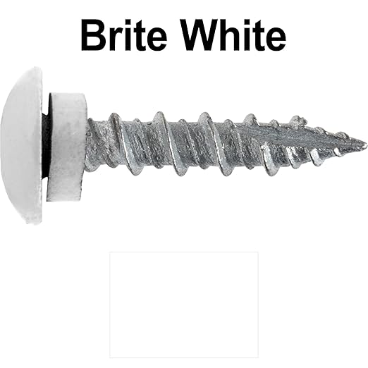 Metal Roofing Screws: 10 X 1 - Bright White - LO - Metal Roofing Screw