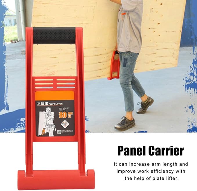 Drywall Tools Carrier, Plate Carrier with Carry Handle, Plastic Carry Panel Mover with 176 lbs Load for Plywood Panel Plasterboard Glass Board