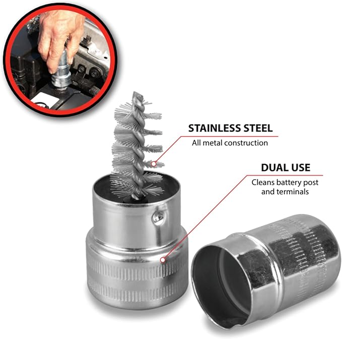 Performance Tool W3302 Metal Battery Terminal Cleaning Brush