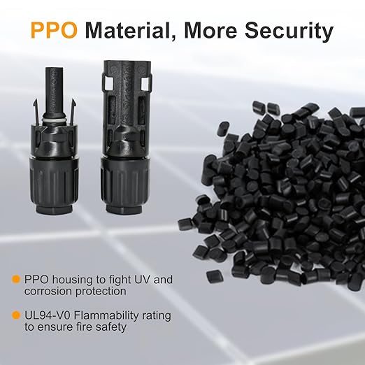 10AWG Solar Panel Cable Connector, IP68 Waterproof, 1500V 70A Tinned Copper Pins, 5 Pairs with 2 Spanners(for 10awg)